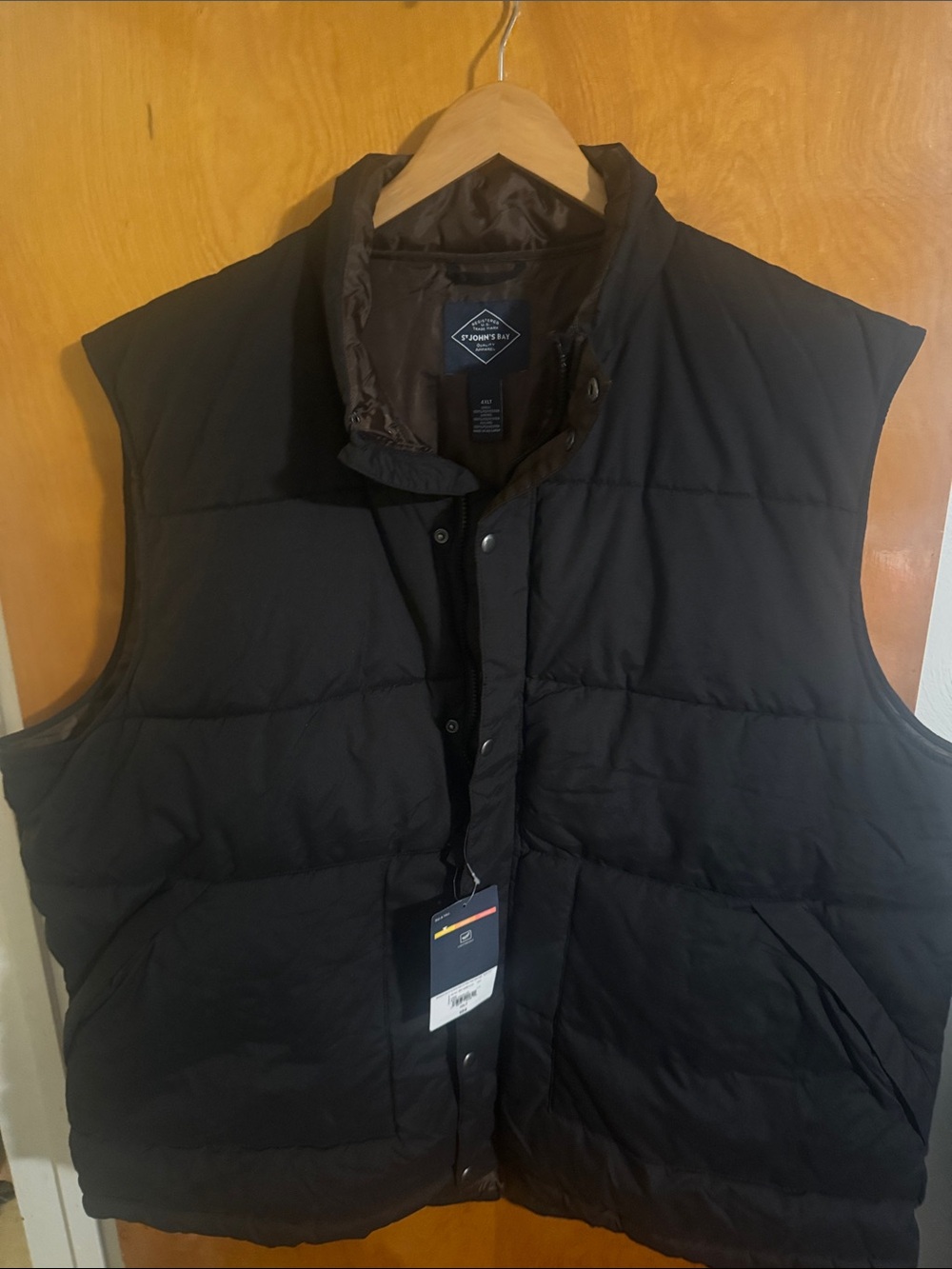 Black Puffer Vest Mens 4X Tall 4XLT - Picture 1 of 4